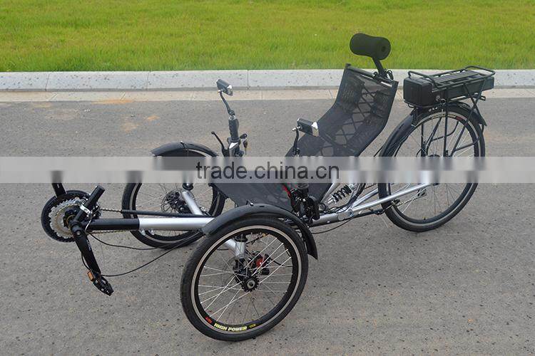 Pedal assisted single person recumbent trike