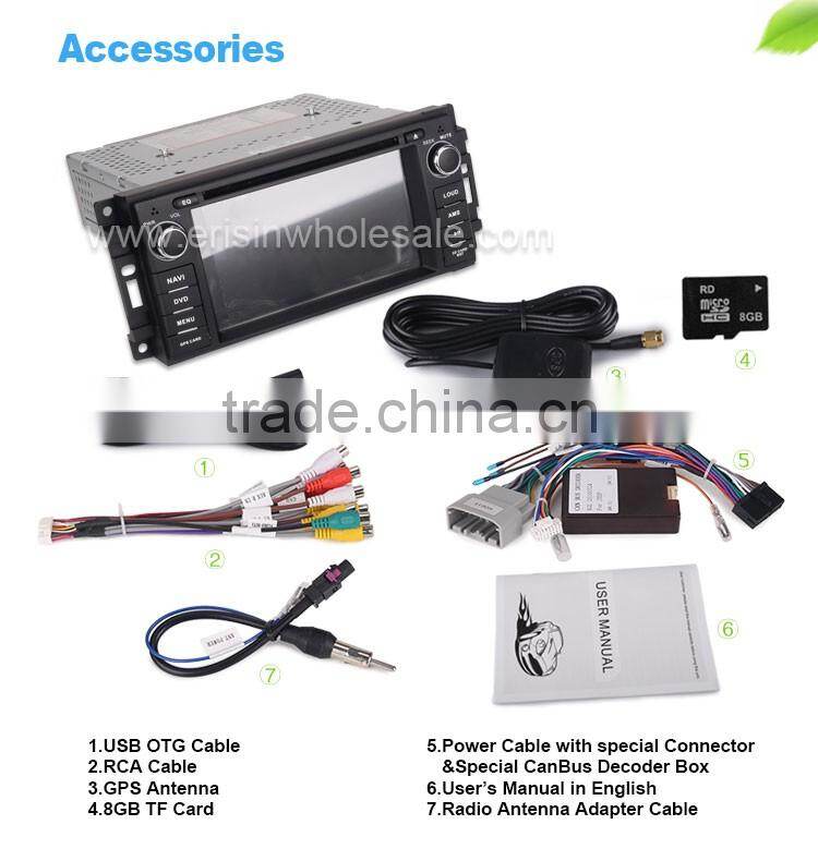 Erisin ES6061M 6.2 inch 1 Din Car DVD Navigation for Jeep Wrangler 300C