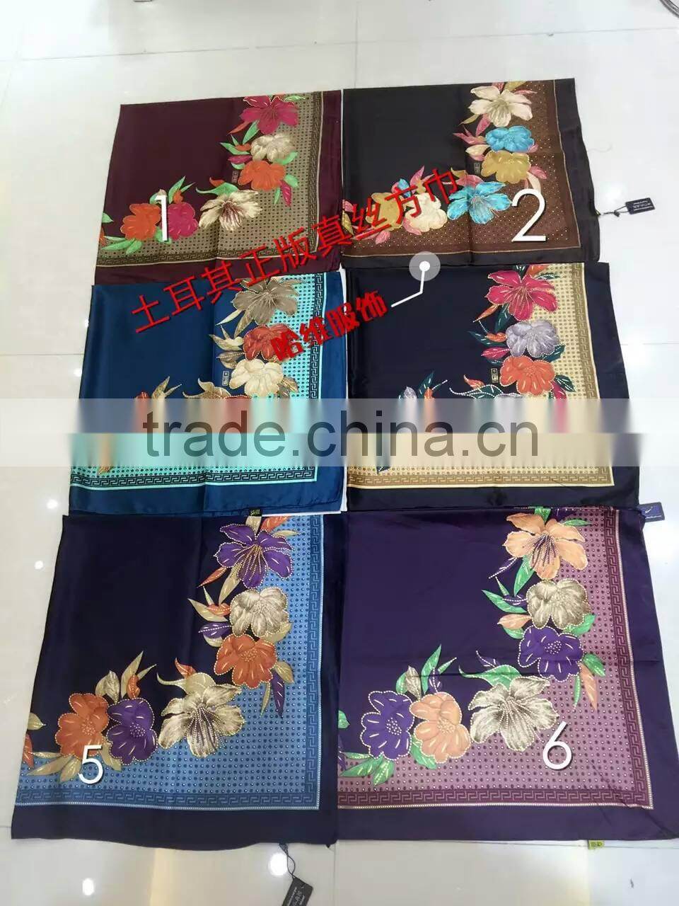 NEW 110*110CM Turkey silk muslim square scarf