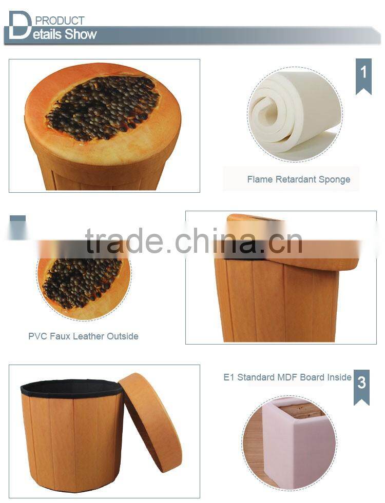 Inner Bin Solid Foldable Storage Ottoman