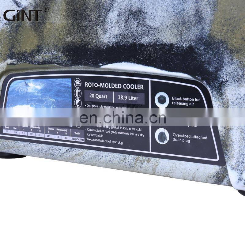 GiNT 20QT Wholesale Cheap Price Rotomolded Ice Chest Camouflage Printing Ice Cooler Boxes for Sale