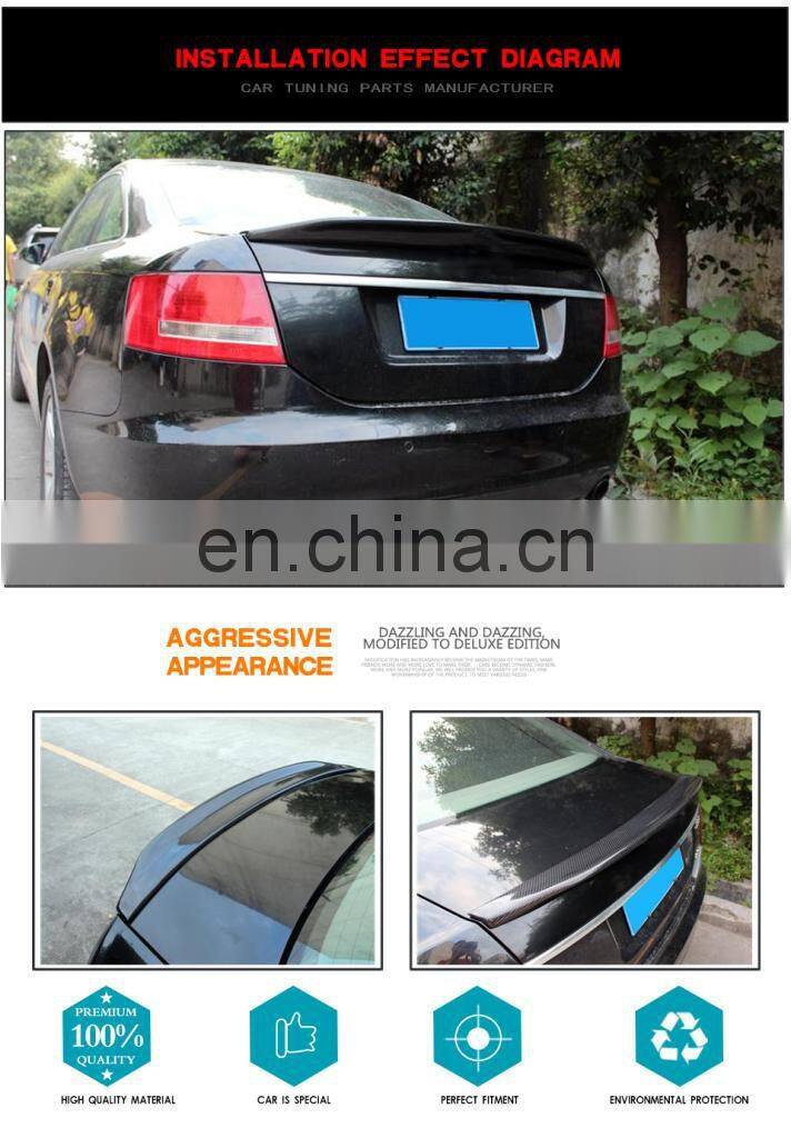 Carbon Fiber Rear Ducktail Wing Spoiler for Audi A6 C6 4-Door 2005-2011
