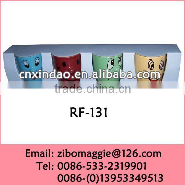 Belly Shape Colored Porcelain Milk Mug with Nose for Cheap Reusable Promotional Mug