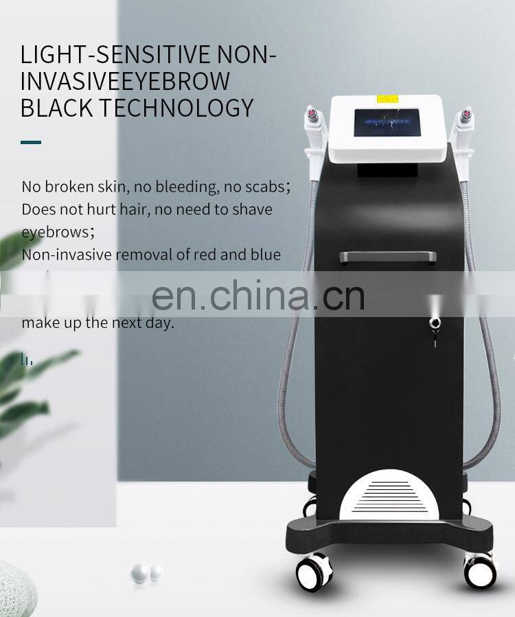 Non Invasive Tattoo Removal Laser Instrument Double Head Q Switch ND Yag Laser Machine Eyebrow Pigment Removal Beauty Instrument