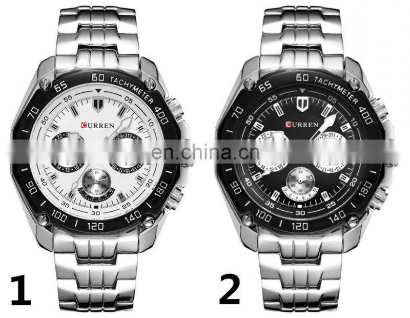 CURREN 8077 Men Quartz Luxury Chronograph Stainless Steelwatches Casual Water Resistant Army Watches Relogio Masculino