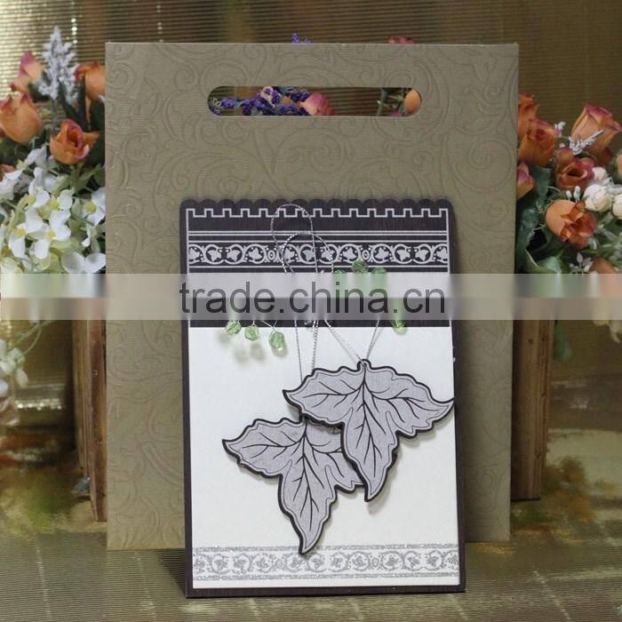 Hot Sale Personalized Leaves Shape Laser Cut Wooden Wedding Cards Invites
