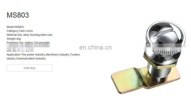 MS803 Zinc Alloy Chrome Plated and Rotates 90 degree or 180 degree to open on each side Cabinet Cam Lock