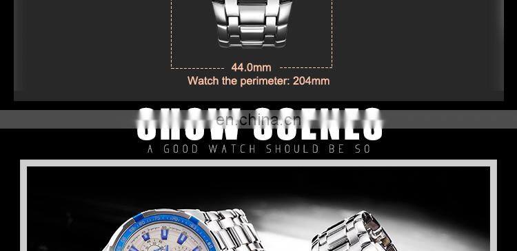 Sinobi Cool Chronograph Watch For Man Full Steel Band Wristwatch China Supplier Original Designer Reloj S9720G