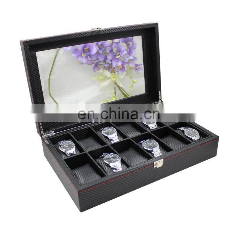 New Design Wood Watch Box With Custom Logo 12 Slots Watch Storage Box Display Watch Organizer Box