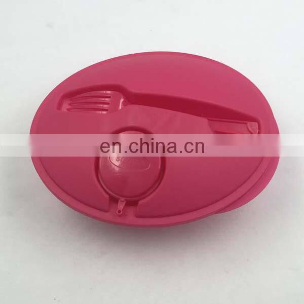 Custom Plastic Salad Container with Fork and Sauce box