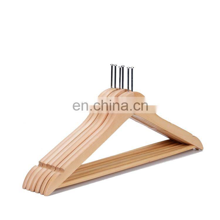 Standard hotel custom Logo natural suit jacket coat clothes wooden hangers ,anti-theft YKL-YJHM003