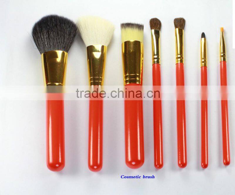 colorful handle face used makeup brush gift set 7pcs