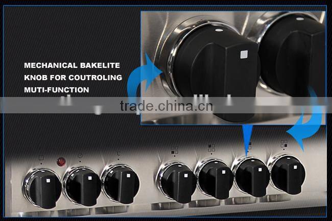 free stand double gas oven with 5 top burners