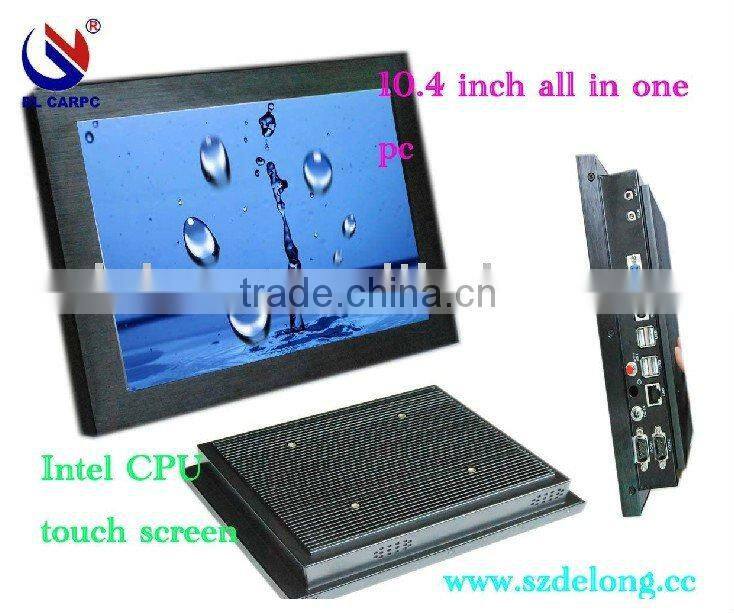 10.4'' waterproof all in one touch screen car pc/ Inter Atom N270 1.6GHz CPU