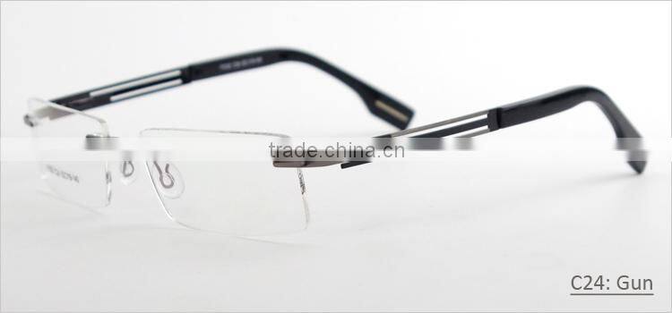 Rimless new style cheap fashion 2014 latest optical eyewear frames