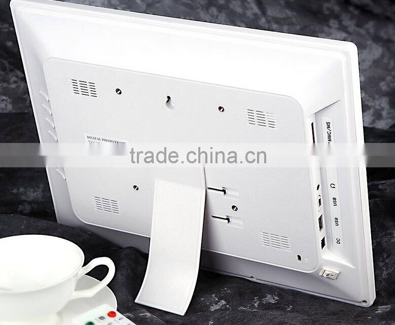 NEW 15inch HD TFT-LCD 1024*768 Digital Photo Picture Frame Alarm Clock MP3 MP4 Movie Player with Remote Desktop White