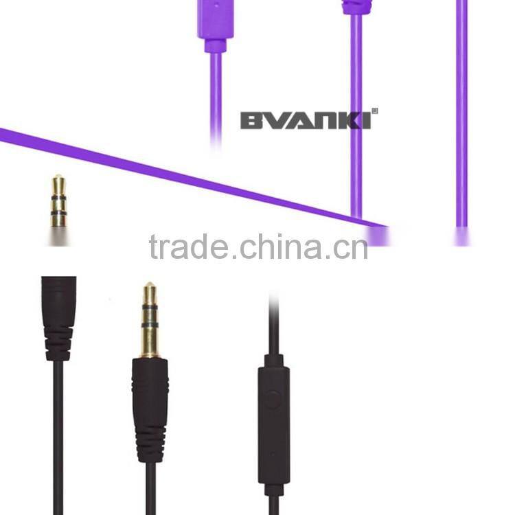 2016 new premium Wholesale China flat wire 3.5mm electrical audio Aux cable with mic bulk buy from china free samples