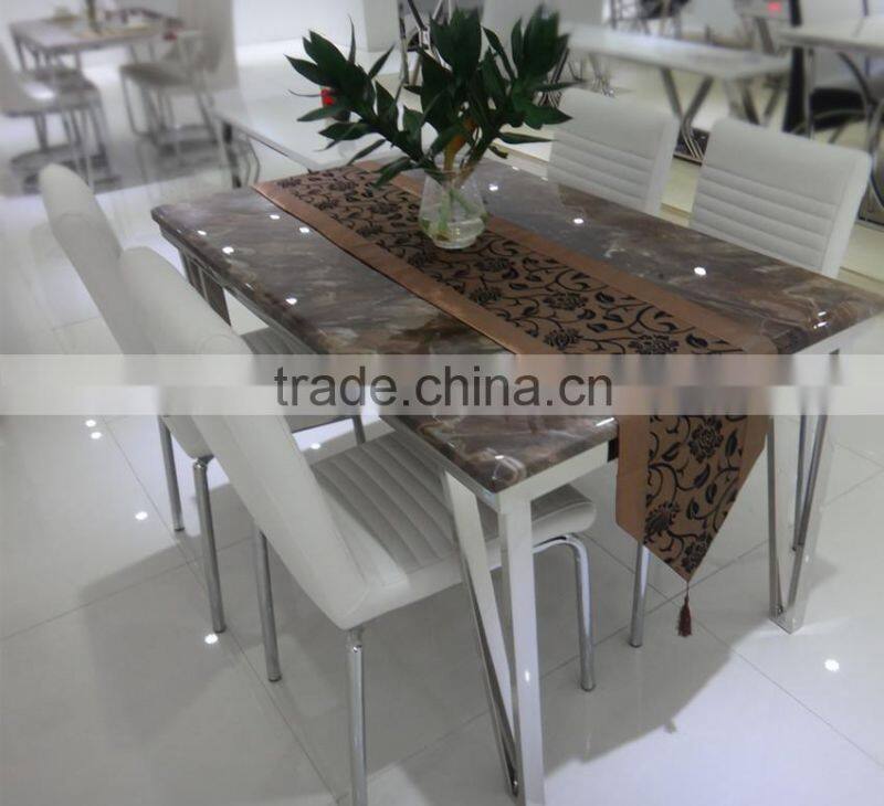 stainless steel dining table and chair set