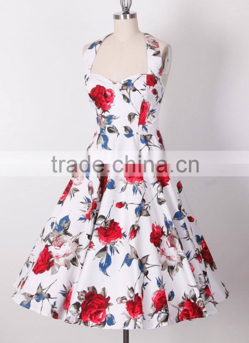 50's Swing Retro Printed Vintage Dress