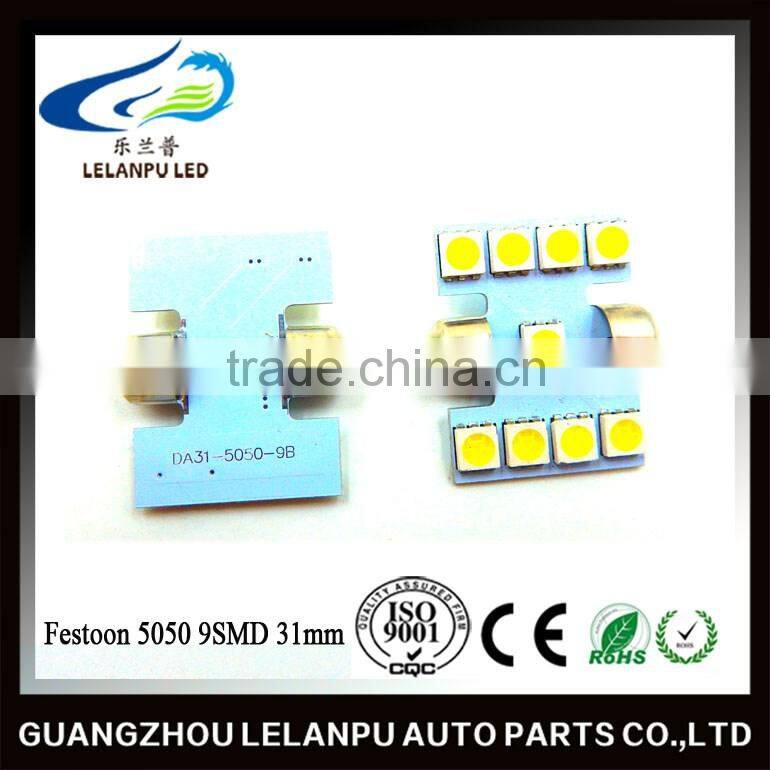 Factory outlet LED festoon 5050 9SMD 31mm car lighting auto interior lights
