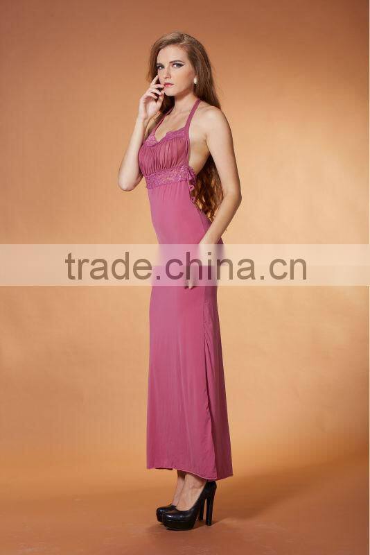 Fashionable sexy hot sales women night long fancy Halter Dress llingeries 3378