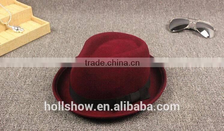Star Favourite Ribbon Fixed Ladies Elegant Vintage Wool Fedora Hat
