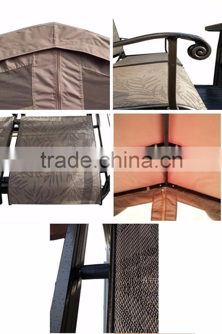 Simple Modern Sun Room Four-Bit Garden Wrought Iron Gazebo Dynamic Outdoor Gazebo Swing