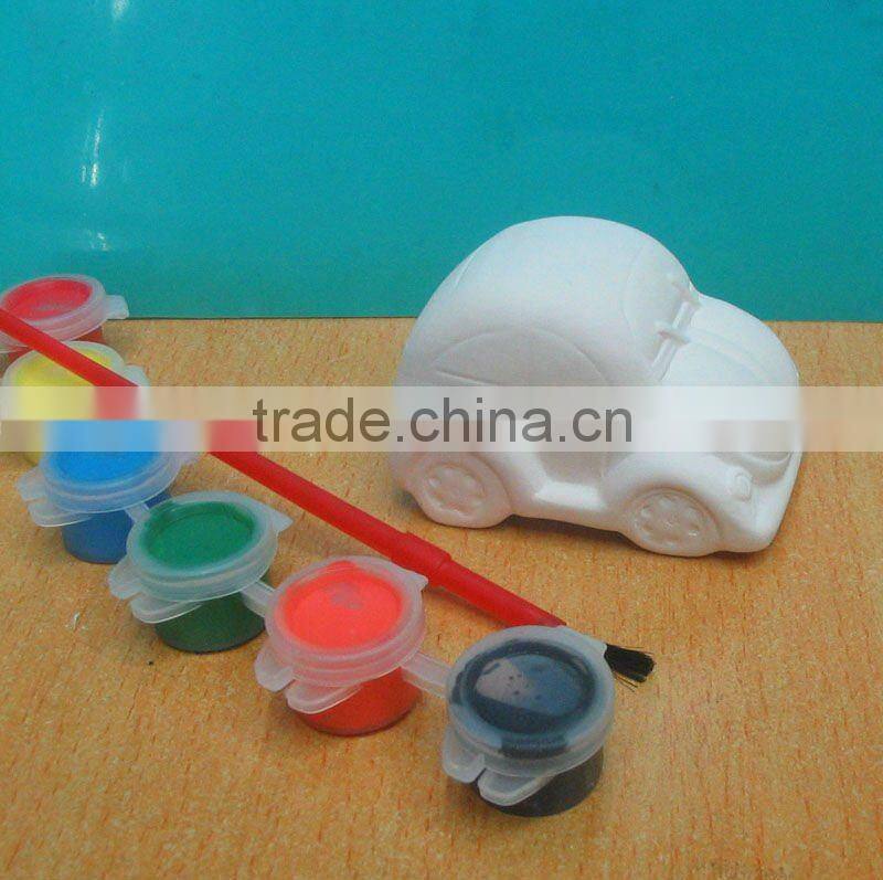 Kids diy ceramic dolomite car paint color with brush