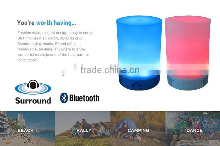 Colorful Wireless Bluetooth Speaker with Color Changing LED Night Light TF Card FM Radio Handfree AUX