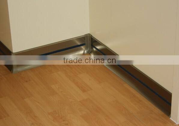 80mm high fire retardant silver brushed aluminium skirting board