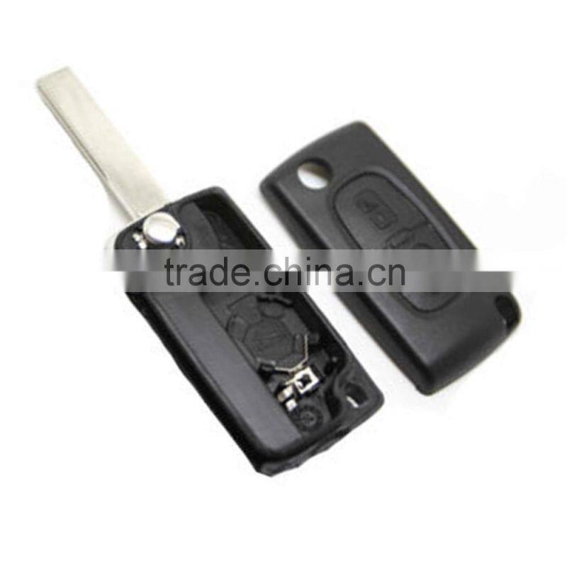 Uncut Blade Folding Remote Key Case Shell Replacement for CITROEN C3 2 BUTTON Flip Switchblade key protection cover