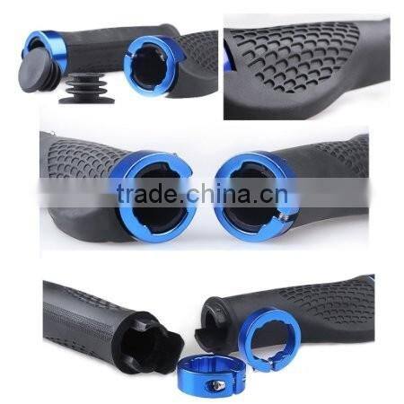 SHINESOON Mountain Bike Grips, Aluminum Alloy Locking Ring Bike Handlebar Grips For MTB BMX Floding Bike