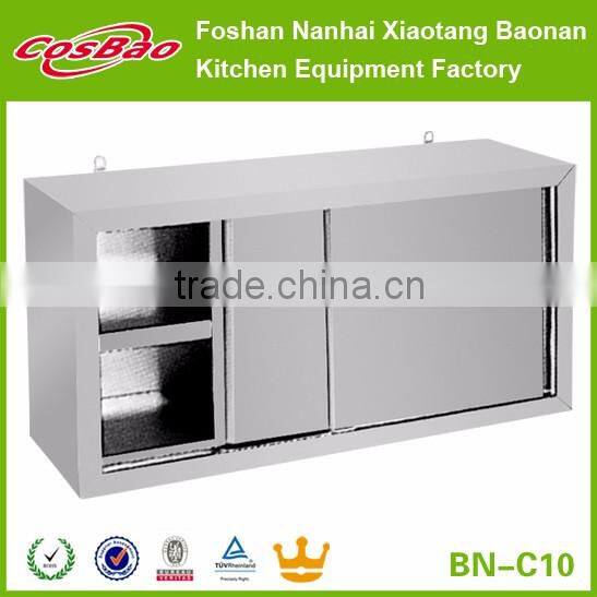Commercial Stainless Steel Kitchen Cabinet With Sliding Doors And Backsplash BN-C01