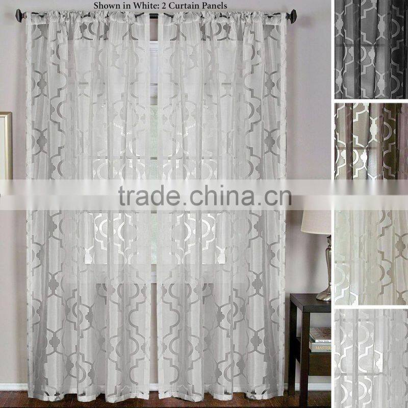 2015 European classic ready made burn out curtain model