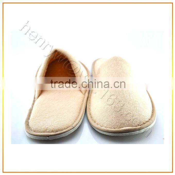High Quality Velve Fabric Slipper for Hotel, White Color and Washable