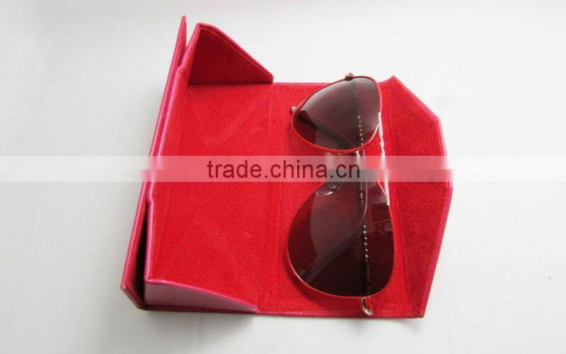 Factory Price Top quality PU leather folding sunglasses cases