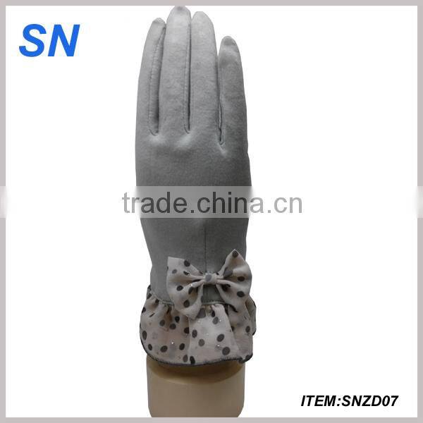 2014 fashion print buffterfly knot sunscreen gloves for women