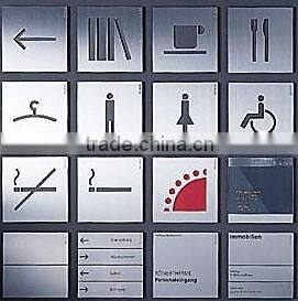 etched / engraved metal logo sign