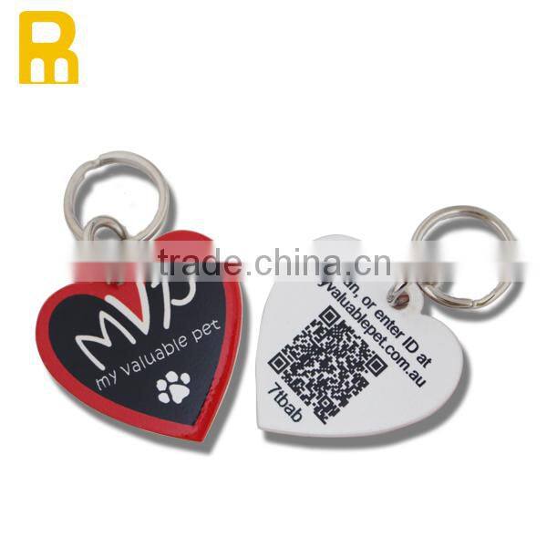 Dog tag type PVC plastic nfc pet id tag