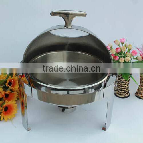 Round chafing dish with show window,chafing dish catering dish