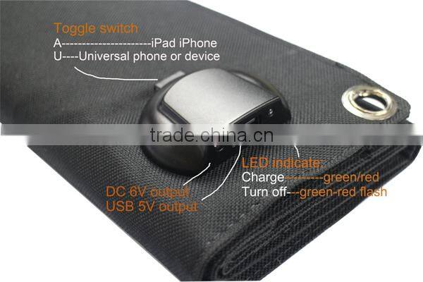 Universal 5V1.5A Four-Panel 10-WATT Rapid flexible Solar powered Charger flexible solar panel charger solar mobile phone charger