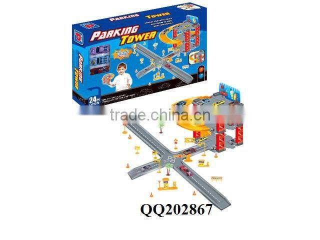 Plastic DIY parking lot play set toy