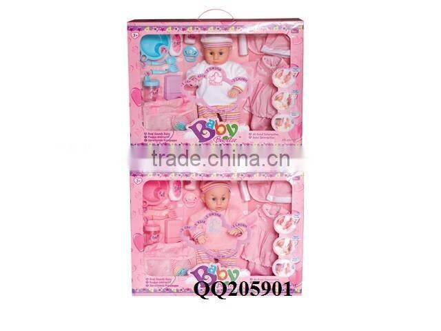 Nice 13 inch baby doll for kids with walking trainer toy doll baby doll