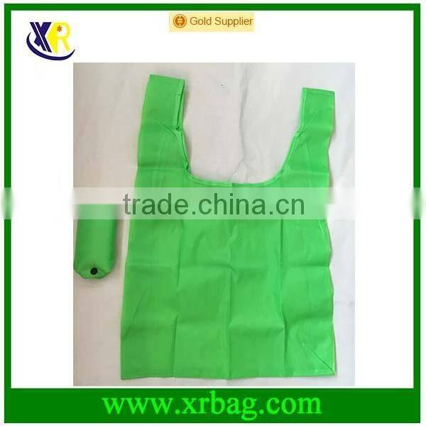 Custom Reusable Grocery Red Heart Shaped Polyester Foldable Shopping Bag