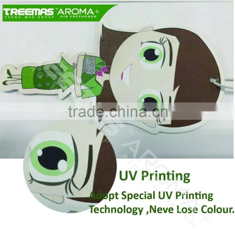 Funny shape customize design logo printing fragrance car air freshener for car home use