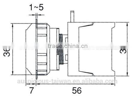 30mm IP65 Waterproof Round Head Momentary Push Button Switch (XB30)