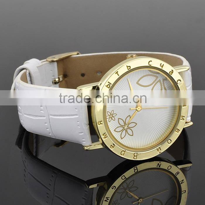 Promotional Gifts 2016 White Leather Simple Fashion Watches Girls