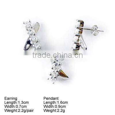 K350S 925 Silver Earring and Pendant ring Jewelry Set Cheap Silver Jewelry