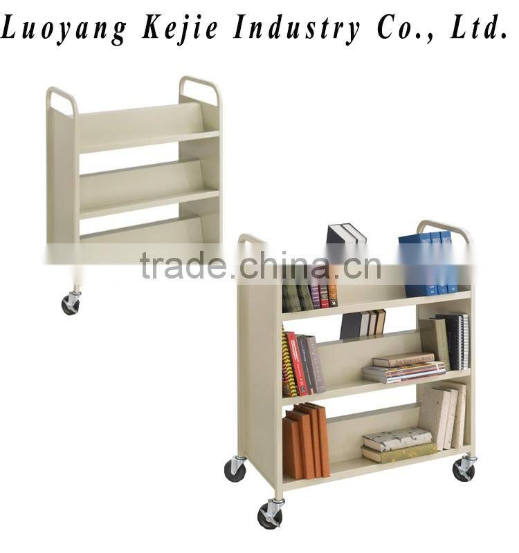 Professional doctor medical cart metal book cart cart with wheels handle with CE certificate