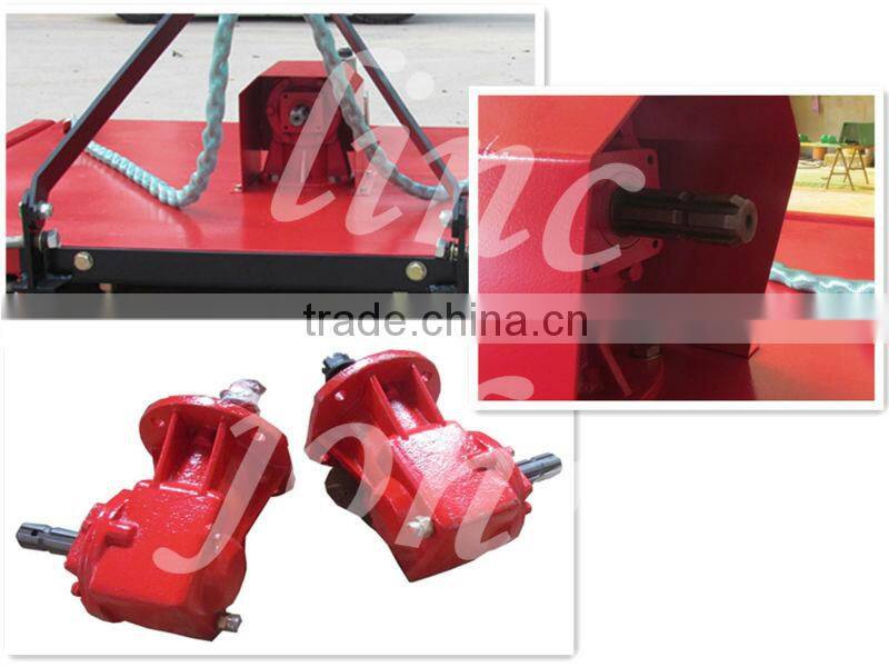 Slasher mower with 1 wheel, tractor mounted finish mower